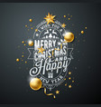 merry christmas and happy new year vector image