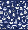 ocean or sea seamless pattern with anchor boat vector image vector image