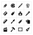 set icons of art vector image