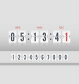 vintage flip clock time counter template vector image