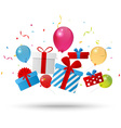 birthday gift box with confetti vector image