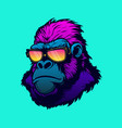 gorilla head mascot logo design vector image