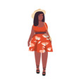 plus size woman flat curvy vector image