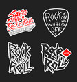 rock and roll music symbols with guitar wings vector image vector image