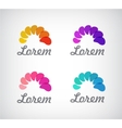 set of colorful flower icons vector image