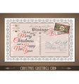 vintage postacard for christmas greetings cards vector image vector image