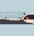 flat airport terminal building and airplanes vector image