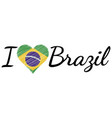 i love country brazil text heart doodle vector image vector image