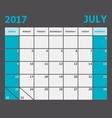 july 2017 calendar week starts on sunday vector image