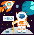 astronaut on the moon in flat style vector image