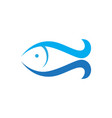 colorful minimalist little fish blue logo design vector image