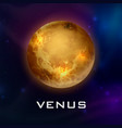 planet venus 3d realistic space vector image vector image