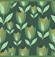cute tulip flower seamless pattern wildflower vector image vector image