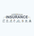 insurance banner web icon for business vector image