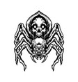 black spider skull silhouette vector image