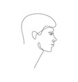 one line man head design silhouettehand drawn vector image