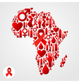 africa aids map vector image vector image