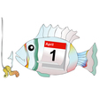 april 1 do not take the bait as a fish at hook vector image