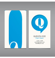 business card template letter q vector image vector image