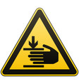 Caution hands may be injured attention is Vector Image