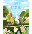 happy easter card kids postcard design for spring vector image