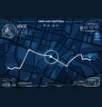 hud city map navigation interface screen and route vector image
