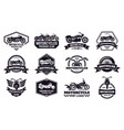 motorbike badges retro motorcycle bike club vector image vector image
