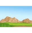 wallpaper with summer mountains and florest vector image