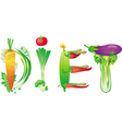 word diet made of fresh vegetables vector image vector image