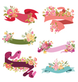 floral ribbon banners - for wedding vector image vector image