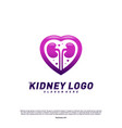love kidney logo design concept urology vector image