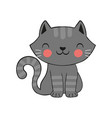 Cute linear cat head logo Royalty Free Vector Image