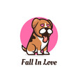 logo fall in love simple mascot style vector image