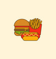 set hamburger hot dog and french fries flat vector image