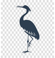 silhouette heron stork bird black vector image vector image