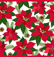 christmas seamless pattern with poinsettia plant vector image vector image