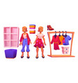 fashion boutique store interior wardrobe shop vector image vector image