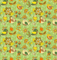 flowers and birds seamless texture pattern vector image