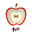 paper cut red apple shapes 3d abstract vector image vector image