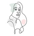 profile portrait of woman line art drawing vector image