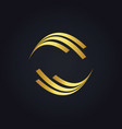 round shape circle gold logo vector image