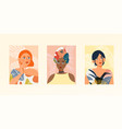 set portraits different gender race and age vector image