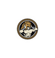hercules heracles lion headdress myth greek logo vector image vector image