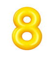 number eight numeral 8 digit yellow glossy balloon vector image