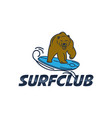 surf bear t-shirt apparel print fashion design vector image vector image