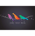 colorful birds icons with black background vector image