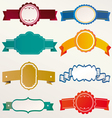 frame labels ribbon set vintage vector image