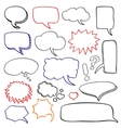 hand drawn speech bubbles cloud doodle set vector image