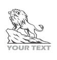 lion roaring on the mountain hill logo design vector image