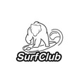 surf bear t-shirt apparel print fashion design vector image vector image